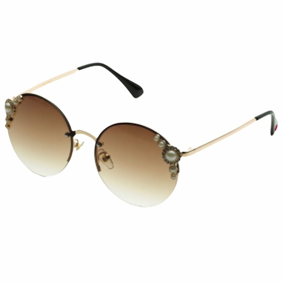 BETSEY JOHNSON Sunglasses Round Jewel Embellished - Picture 1 of 5